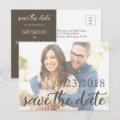 Romantisch Save the Date Kaart met foto (Voorkant / Achterkant)