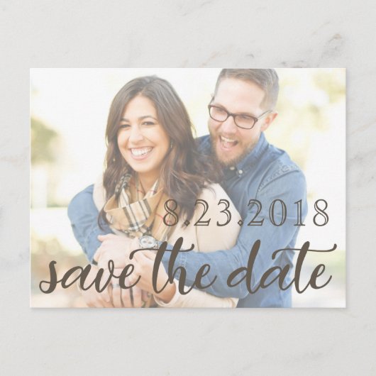 Romantisch Save the Date Kaart met foto (Voorkant)
