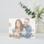 Romantisch Save the Date Kaart met foto (Staand voorkant)