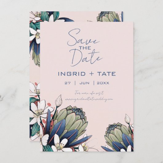 Romantisch Save the Date Uitnodiging (Voorkant / Achterkant)