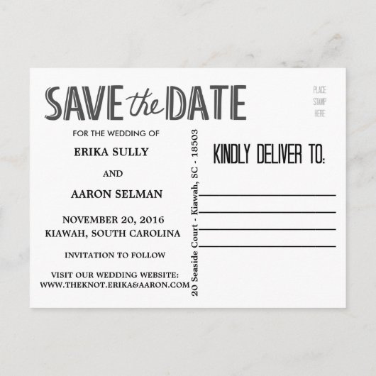 Romantisch Save the Date Wedding Briefkaart (Achterkant)