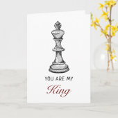 Romantisch schaakkoning jubileum Valentijnsdag Kaart (Gele Bloem)