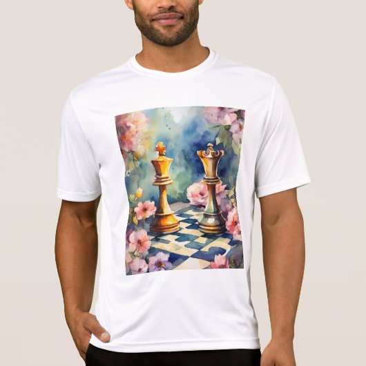 Romantisch schaken in bloei - Waterverf stijl T-shirt (Voorkant)
