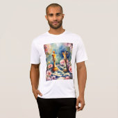 Romantisch schaken in bloei - Waterverf stijl T-shirt (Voorkant volledig)