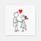Romantisch Schattige paar servetten (Voorkant)