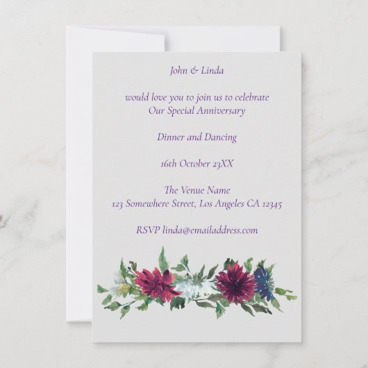 Romantisch schilderij 40e bruiloft Jubileum Kaart (Achterkant)