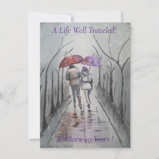 Romantisch schilderij 40e bruiloft Jubileum Kaart