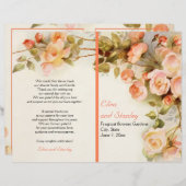 romantisch schilderij van het rozen trouwprogramm (Voorkant / Achterkant)