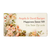  romantisch schilderij van rozen bruiloft etiket (Voorkant)