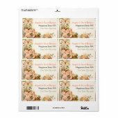 romantisch schilderij van rozen bruiloft etiket (Full Sheet)