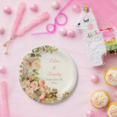  romantisch schilderij van rozen bruiloft papieren bordje (Feest)