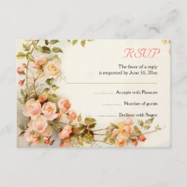  romantisch schilderij van rozen bruiloft RSVP Kaartje