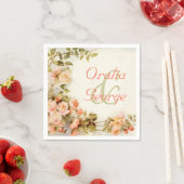  romantisch schilderij van rozen bruiloft servetten (Insitu)