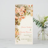  romantisch schilderij van rozen trouwmenu menu (Staand voorkant)