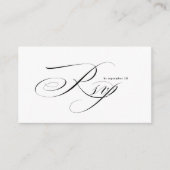Romantisch Schreef Kalligrafie QR Code Trouw RSVP Informatiekaartje (Voorkant)