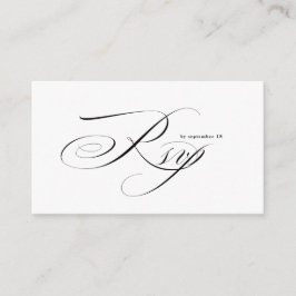 Romantisch Schreef Kalligrafie QR Code Trouw RSVP Informatiekaartje