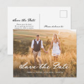 Romantisch Schrift | Foto en QR-code bewaar de dat Briefkaart (Voorkant / Achterkant)