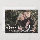Romantisch schrift | Foto save the date aankondigi (Voorkant)