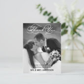 romantisch schrift | Huwelijk Dank u Briefkaart (Staand voorkant)