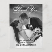 romantisch schrift | Huwelijk Dank u Briefkaart (Voorkant)