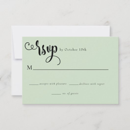 Romantisch schrift | Kalligrafie Bruiloft RSVP Kaartje (Voorkant)