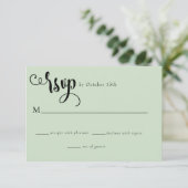 Romantisch schrift | Kalligrafie Bruiloft RSVP Kaartje (Staand voorkant)