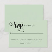 Romantisch schrift | Kalligrafie Bruiloft RSVP Kaartje (Voorkant / Achterkant)