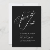 Romantisch Schrift Kalligrafie QR-code Huwelijk Save The Date (Voorkant)