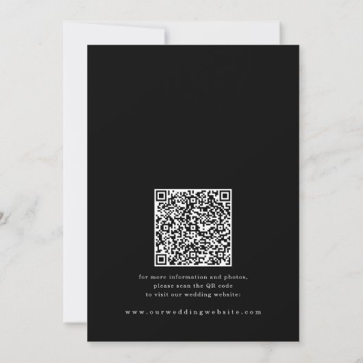 Romantisch Schrift Kalligrafie QR-code Huwelijk Save The Date (Achterkant)