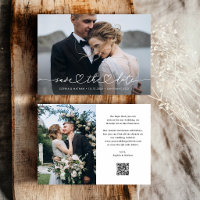 Romantisch schrift met hart en foto's en QR-code