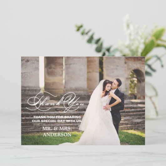 ROMANTISCH SCRIPT | BEDANKT DOOR JE FOTOKAART (Staand voorkant)