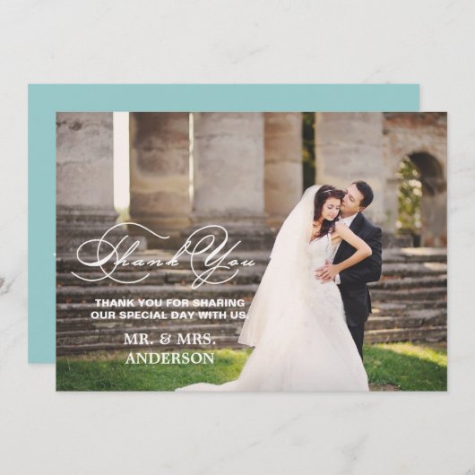 ROMANTISCH SCRIPT | BEDANKT DOOR JE FOTOKAART (Voorkant / Achterkant)