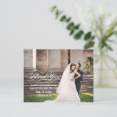 ROMANTISCH SCRIPT | BRUILOFT BEDANKT BRIEFKAART (Staand voorkant)