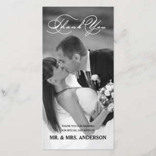 ROMANTISCH SCRIPT BRUILOFT BEDANKT FOTOKAART