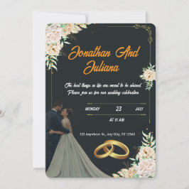 Romantisch script bruiloft uitnodiging