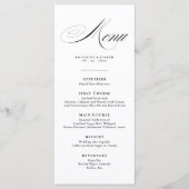 Romantisch Script Calligrafie Details Menu Bruilof (Voorkant)