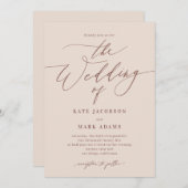 Romantisch script EDITABLE COLOR Wedding Invitatio Bedankkaart (Voorkant / Achterkant)