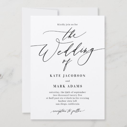 Romantisch script EDITABLE COLOR Wedding Invitatio Bedankkaart (Voorkant)