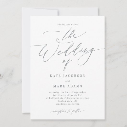 Romantisch script EDITABLE COLOR Wedding Invitatio Bedankkaart (Voorkant)