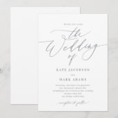 Romantisch script EDITABLE COLOR Wedding Invitatio Kaart (Voorkant / Achterkant)