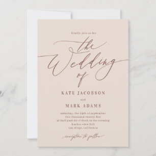 Romantisch script EDITABLE COLOR Wedding Invitatio Kaart
