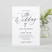 Romantisch script EDITABLE COLOR Wedding Invitatio Kaart (Staand voorkant)