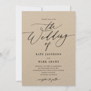 Romantisch script EDITABLE COLOR Wedding Invitatio Kaart