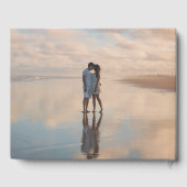 Romantisch Script Foto Blush Waterverf bruiloft Gastenboek (Achterkant)