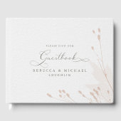 Romantisch Script Foto Blush Waterverf bruiloft Gastenboek (Voorkant)