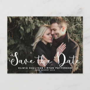 Romantisch script   Foto Save the Date Briefkaart