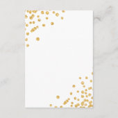 Romantisch Script Gold Confetti Wedding Details Informatiekaartje (Achterkant)