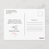 Romantisch Script Hart Trouwfoto Briefkaart (Achterkant)