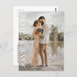 Romantisch script | Kalligrafie Bewaar de datum Briefkaart