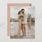 Romantisch script | Kalligrafie Bewaar de datum Briefkaart (Voorkant / Achterkant)